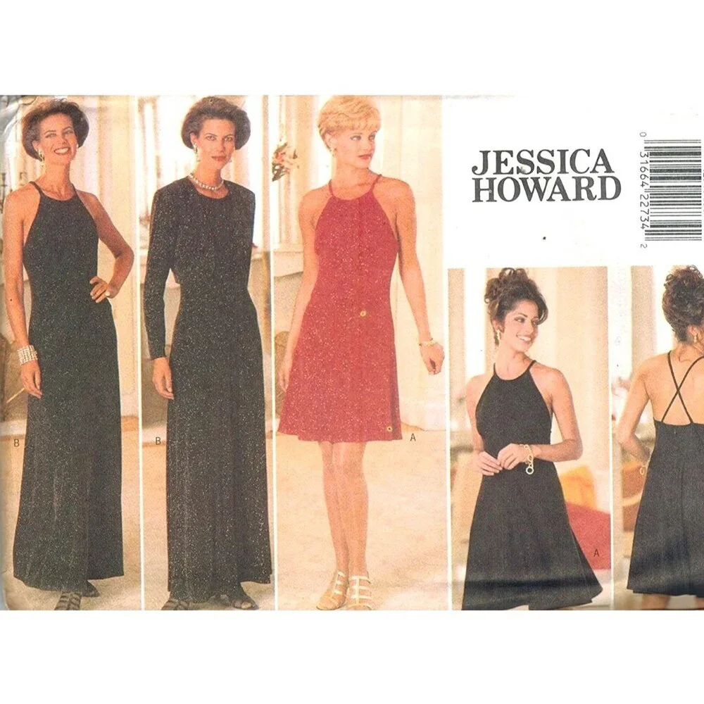 Butterick 4294 Jessica Howard Halter Evening Cocktail Dress Sewing Pattern 14-18